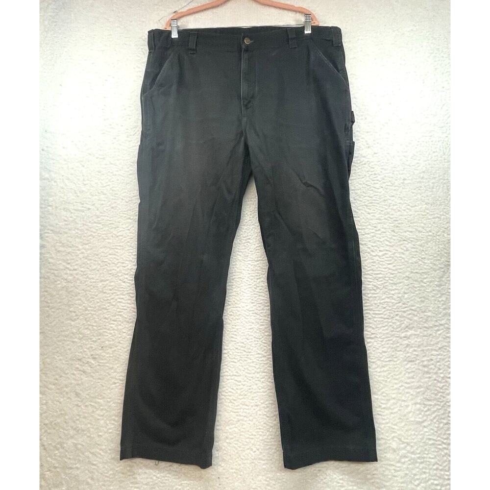 Carhartt Jeans Mens 42x32 Black Relaxed Twill Utility Cargo Workwear B324 Rugged